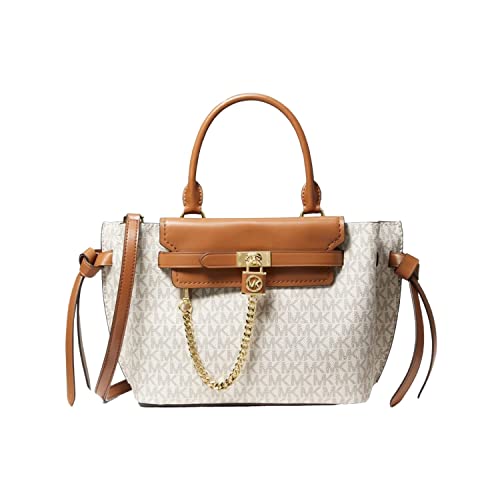 Michael Kors SM Belted Satchel, Borsa Donna, Vanilla/ACRN
