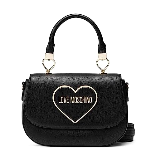 Love Moschino Borsa Pu Nero, BORSA A SPALLA Donna, Nero, 18x26x7