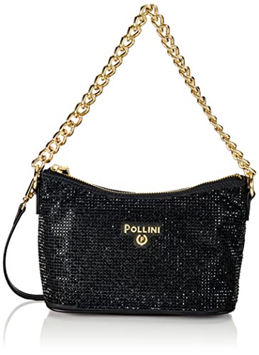 Pollini SC4562PP1GSN100A, Borsa A Spalla Donna, Nero, 14X22X10,5