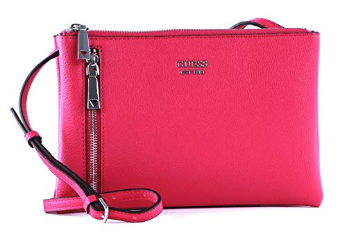 Guess Naya Double Zip Crossbody Fuchsia