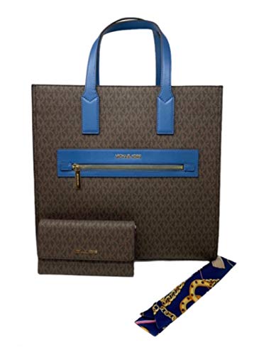 MICHAEL KORS Kenly LRG Coated Canvas Tote Handbag Crossbody Bag...