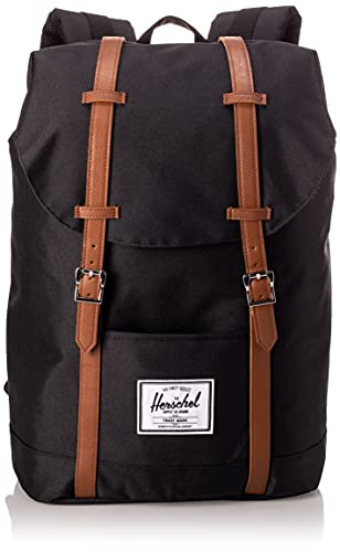 Herschel Retreat, Zaino Unisex Adulto, Black/Tan Synthetic Leather,...