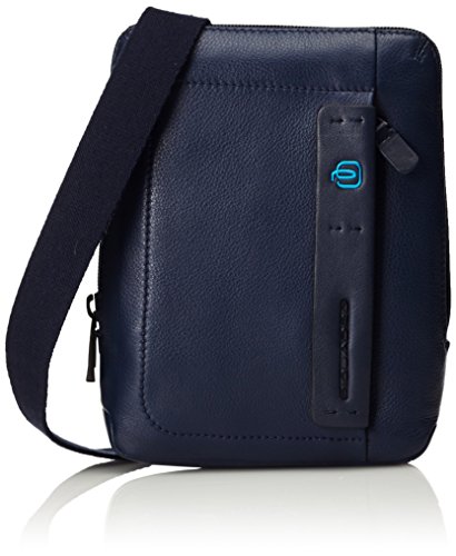 Piquadro Pulse Borsello, Pelle, Blu, 22 cm