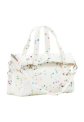 Desigual, BAG_NEON ART_LOVERTY 2.0 1001 RAW Donna, bianco, Taglia...