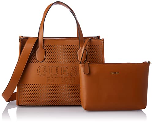 GUESS WH876922 KATEY doppia borsa shopper bag traforato cognac, Taglia...