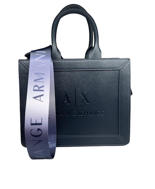 ARMANI EXCHANGE Layla, Big Front Logo, Double Handle, Tote Donna, Blu...