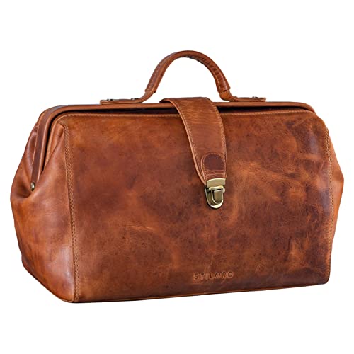 STILORD 'Percy' Borsa da Medico in Pelle Vintage Cartella Dottore...