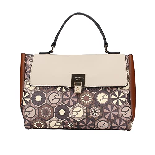 Gattinoni Borsa a Mano con Flap Teodosia Desert e blocchi colorBeige -...