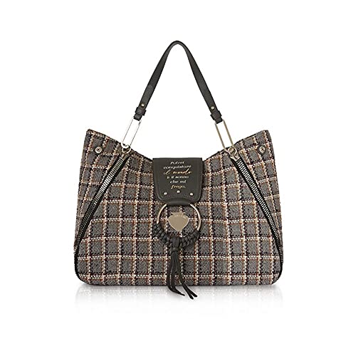 Le Pandorine Borsa Donna Shopping Grande Vicky Mondo Wool Light Grey