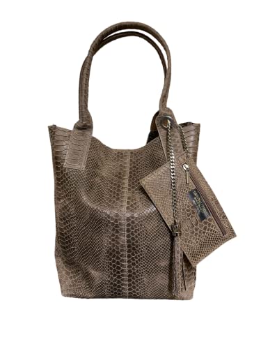 Generico Secchiello Stampa Pitone Borsa in Vera Pelle Made In Italy...