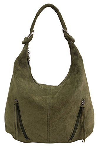 AMBRA Moda Borsa a mano in pelle Borsa a mano in pelle scamosciata...
