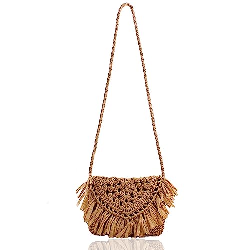 ACTOYS Borsa Paglia Donna, Borsa Intrecciata con Nappa, Borsa Paglia...