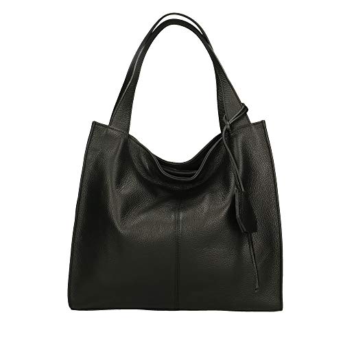 Chicca Borse Borsa a Spalla Donna in Pelle Made in italy 34x31x10 Cm