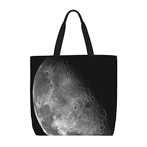VGFJHNDF Sfondo nero Luna Shopping Bag Per Le Donne Borsa Della spesa...