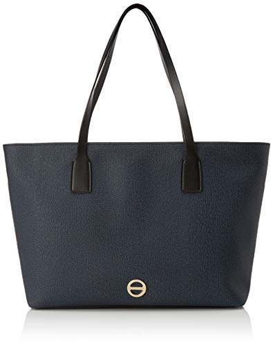 Borbonese Shopping Large, Borsa a Spalla Donna, Blu (Blu/Nero),...