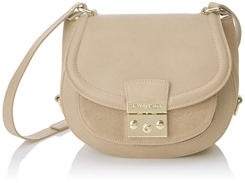 Twin Set AS7T4D, Borsa a Tracolla Donna, Beige (Almond), 8x21x23 cm (W...