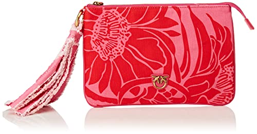 Pinko Flat Classic Canvas Riciclato, Borsa Donna, Nr1_rosa/Rosso,...
