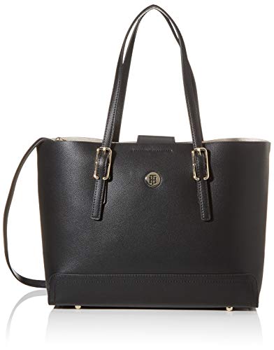 Tommy Hilfiger Honey Med Tote, Borse Donna, Nero (Black), 1x1x1...