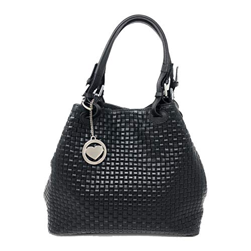 Chicca Borse Borsa a Mano con Tracolla da Donna Realizzata in Vera...