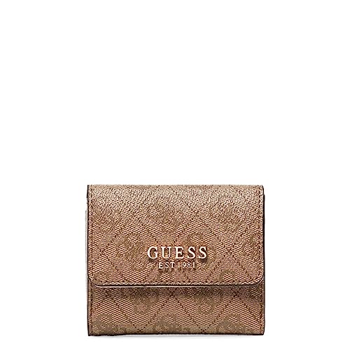 Guess Laurel SLG Card & Coin Purse, Borsa Donna, Latte Logo, Unica