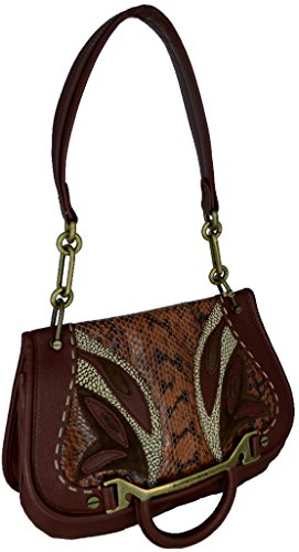 Borbonese BORSA A SPALLA DONNA PELLE SERPENTE MARRONE WOMAN LADY...