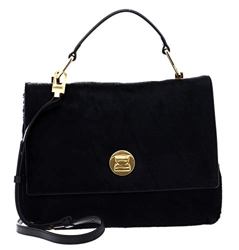 Coccinelle Liya Suede Top Handle Bag Noir