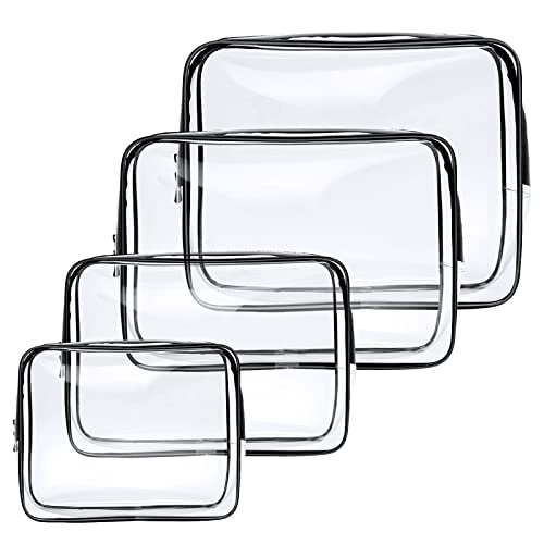 Aucuu Beauty Case Trasparente, 4 Pezzi Borse Da Toilette Trasparente,...