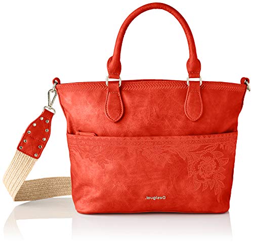 Desigual PU Hand Bag, Borsa a Mano. Donna, Colore: Arancione, U