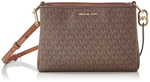 Michael Kors Trisha - Borsa a tracolla a tre scomparti medi in pelle,...