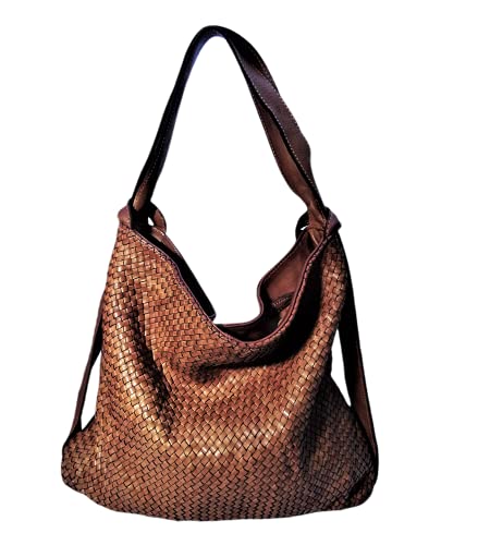 Brakumi Borsa Pelle Donna Vera Borsa Zaino Tracolla Morbida A Spalla...