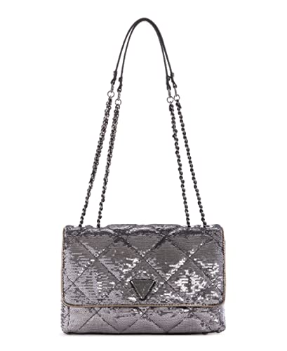 Guess, Cessily Convertible Crossbody Flap Donna, peltro, Taglia unica