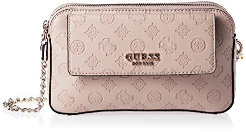 Guess Sirrah-Tracolla Doppia Zip, Crossbody Donna, Logo Buff, Taglia...