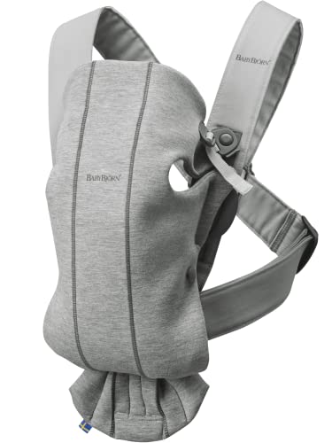 BabyBjörn Marsupio Mini Jersey 3D, Grigio chiaro