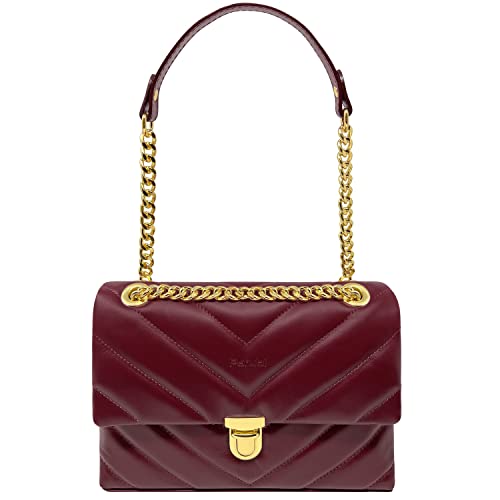 Parubi, Borsa Donna a Spalla e Tracolla, In Vera Pelle Trapuntata,...