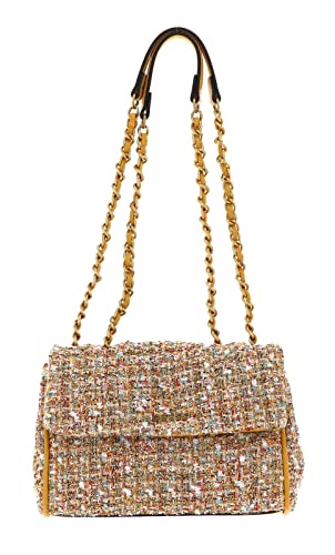 GUESS Kimi Convertible Crossbody Flap Bag Gold Multi