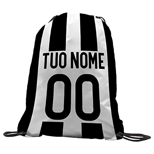 Sacca Ginnastica GYMBACK sport per tifoso Bianco Nero 2 - sacchetto...