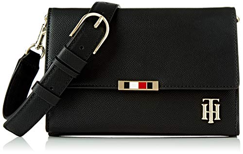 Tommy Hilfiger, SAFFIANO CROSSOVER Donna, Nero, OS