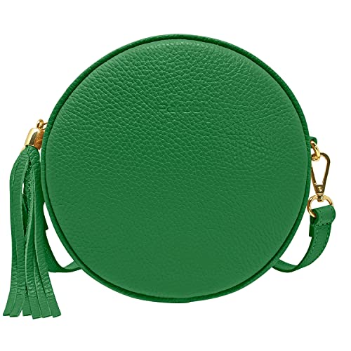 Parubi, Borsa Donna a Tracolla Rotonda Pochette In Vera Pelle Morbida,...