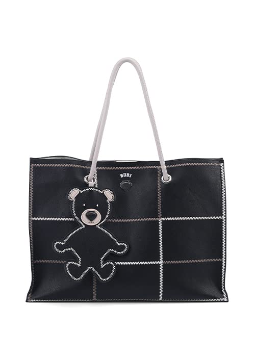 Le Pandorine Borsa shopper bubi stitch live black