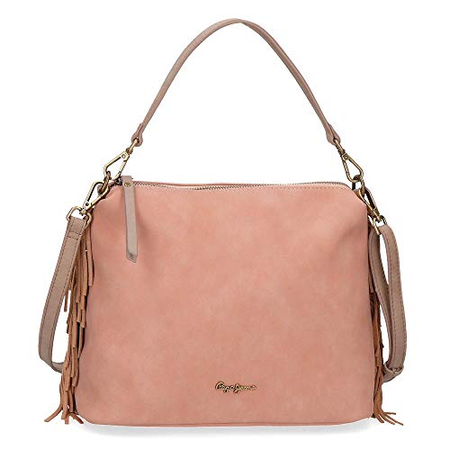 Pepe Jeans Fringe Borsa Rosa 29x30x15 cms Pelle sintetica
