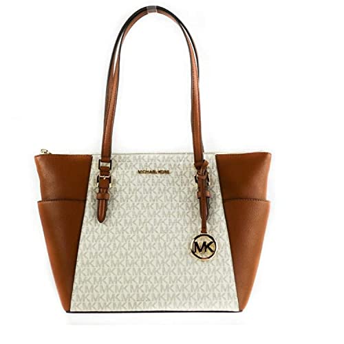 Michael Kors Charlotte Large Top Zip Tote, Vaniglia., Large