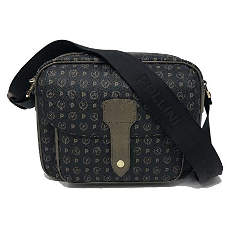 Pollini Borsa a tracolla Heritage Donna Pvc + Pelle Vit. (Nero/Bronzo)