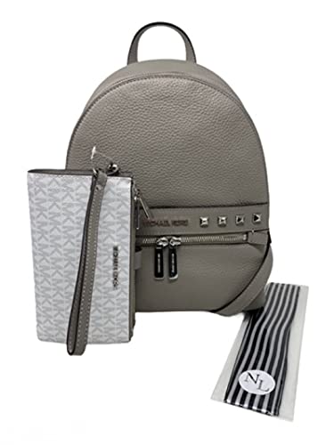 MICHAEL KORS Kenly - Zaino medio in pelle con portafoglio NL, Grigio,...