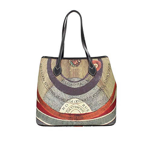 Gattinoni Borsa donna Shopping misura Large Stampa Planetarium...
