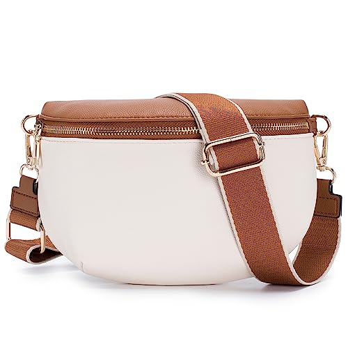 Roulens Borsa a tracolla da donna alla moda marsupio in pelle morbida...