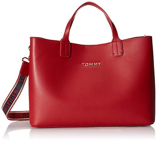 Tommy Hilfiger Iconica Tommy Satchel, Borse Donna, Rosso Arizona, One...