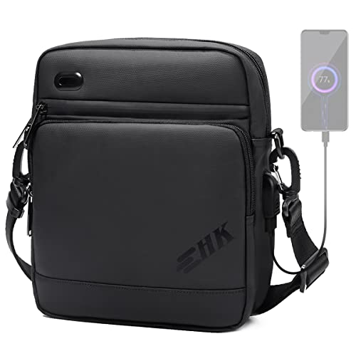 HEROIC KNIGHT Borsello Uomo Tracolla,Borsa a Spalla con Usb Porta...