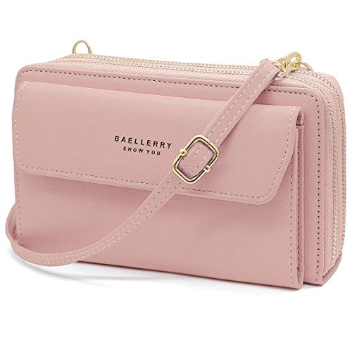 HNOOM Borsa a Tracolla per Cellulare Portafoglio Donna Doppia Cerniera...