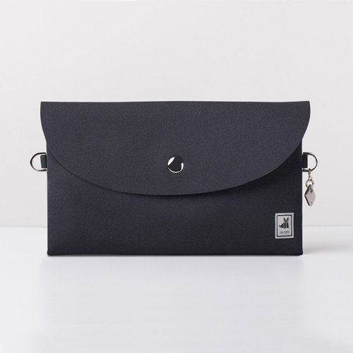 JU'STO Justo CANVAS J-POSH NEOPRENE NERO CON PATTA BOTTONE AUTOMATICO