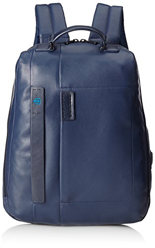 Piquadro Pulse 15'' Laptop Zaino, Pelle, Blu, 42 cm